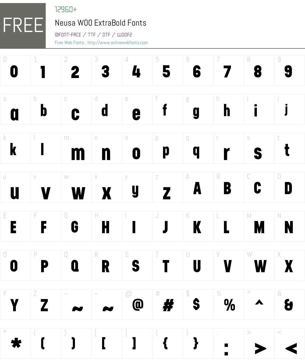 NeusaW00-ExtraBold Font Screenshots