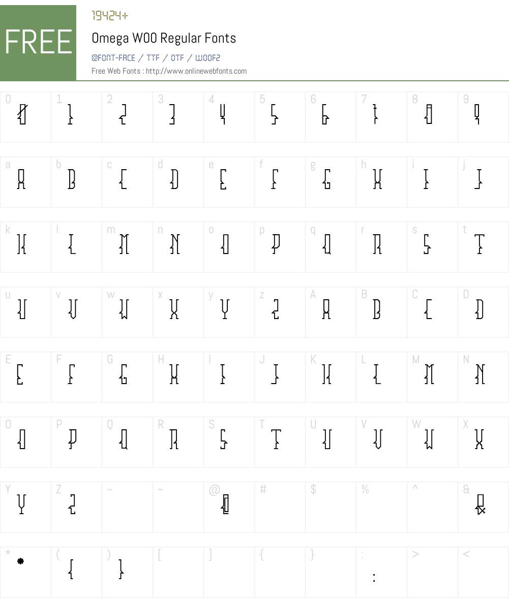 OmegaW00-Regular Font Screenshots