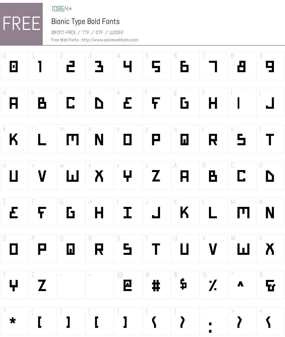 Bionic Type Bold Font Screenshots