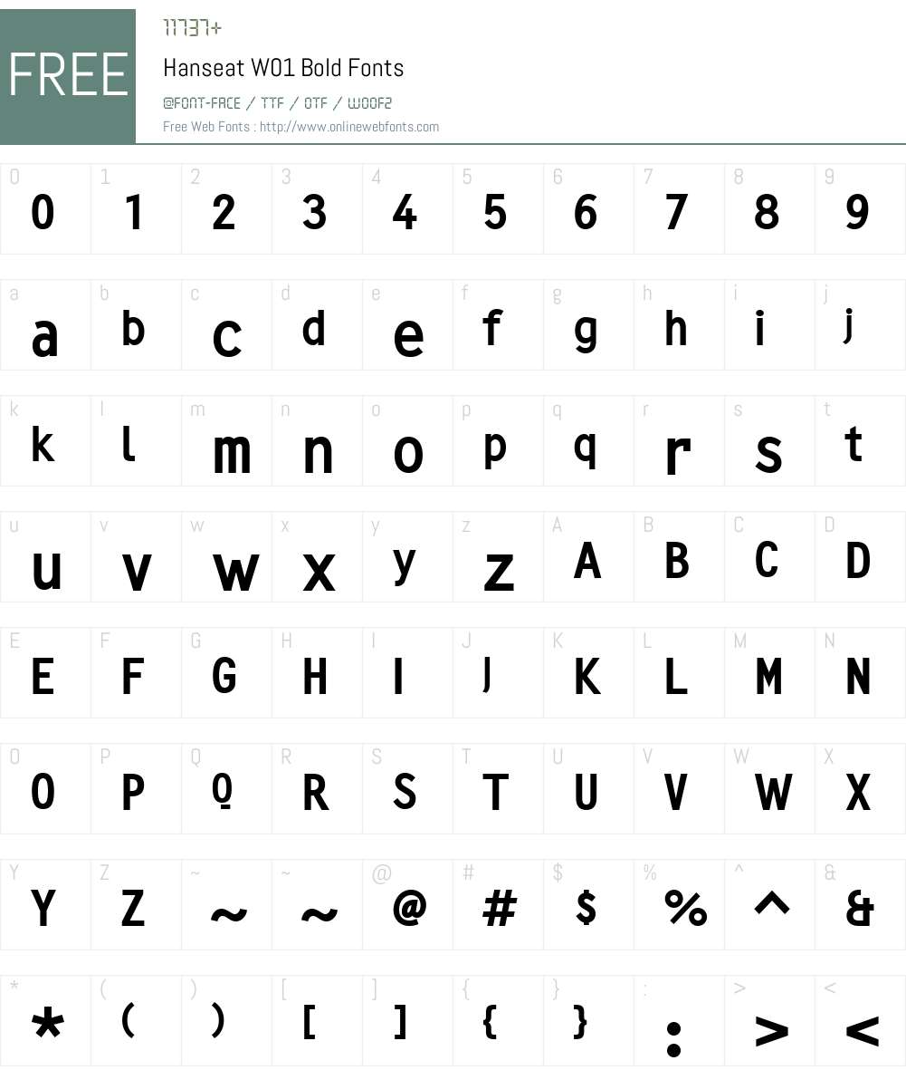 HanseatW01-Bold Font Screenshots