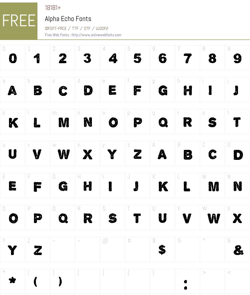 Alpha Echo Font Screenshots