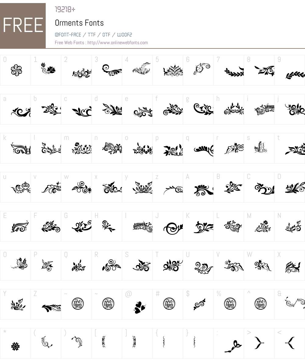 Orments Font Screenshots