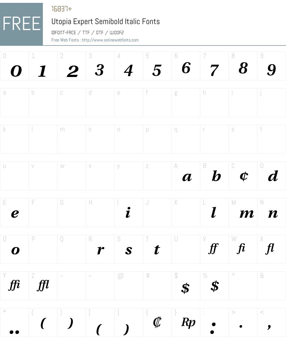 Utopia Font Screenshots