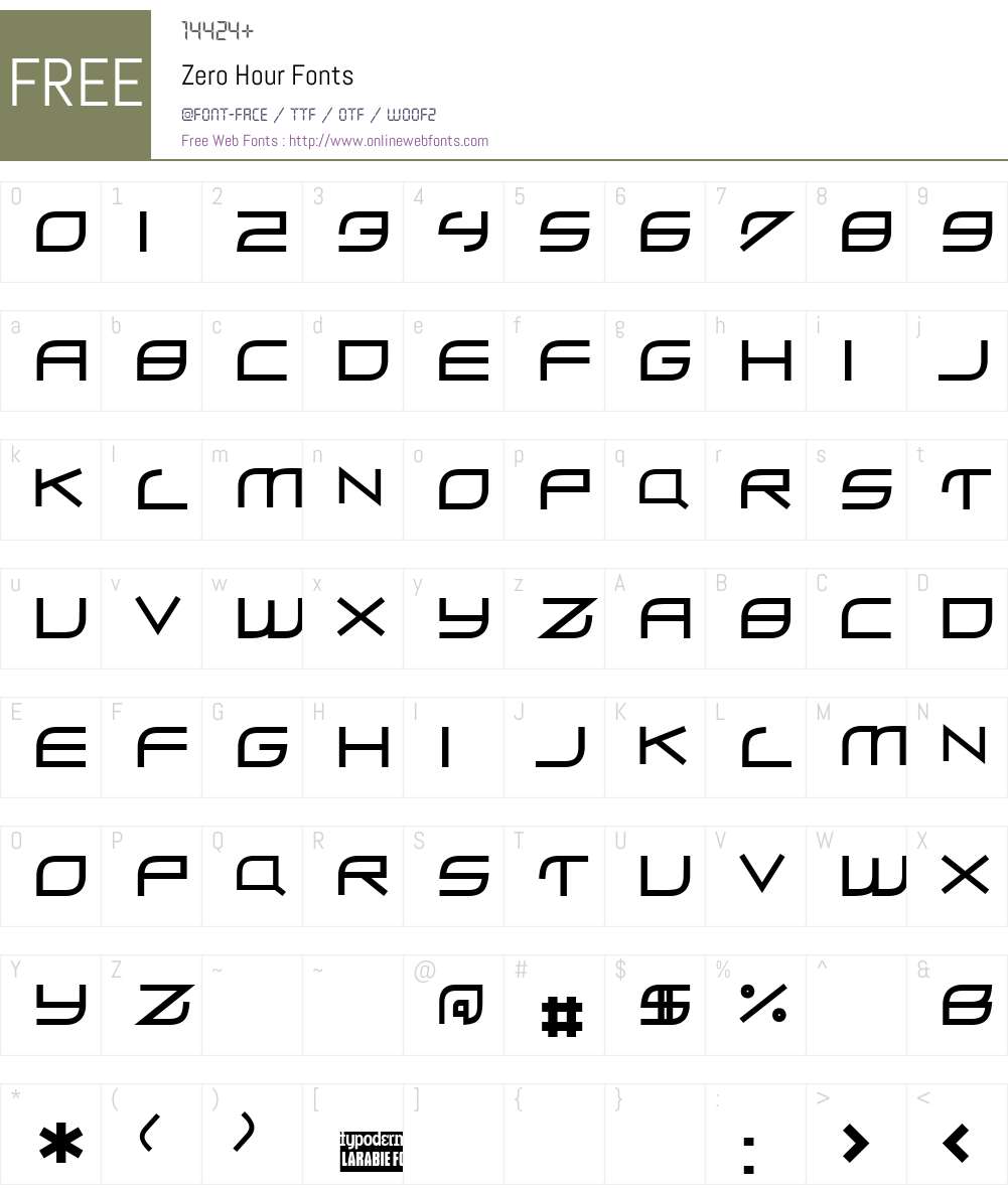 Zero Hour Font Screenshots