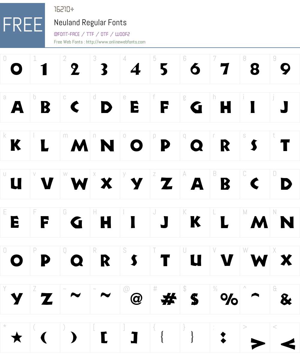 Neuland Font Screenshots