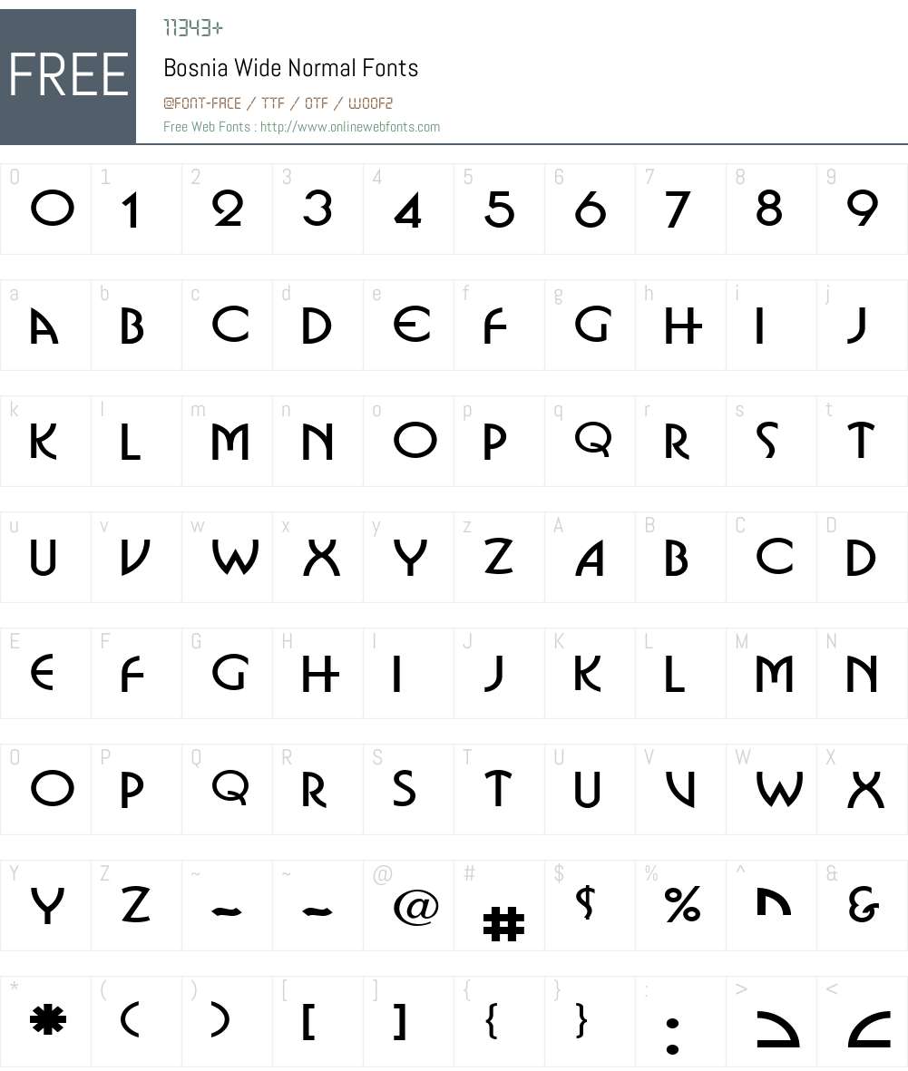 Bosnia Wide Font Screenshots