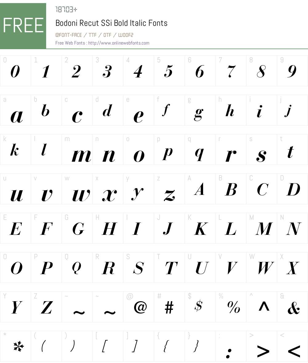 Bodoni Recut SSi Font Screenshots