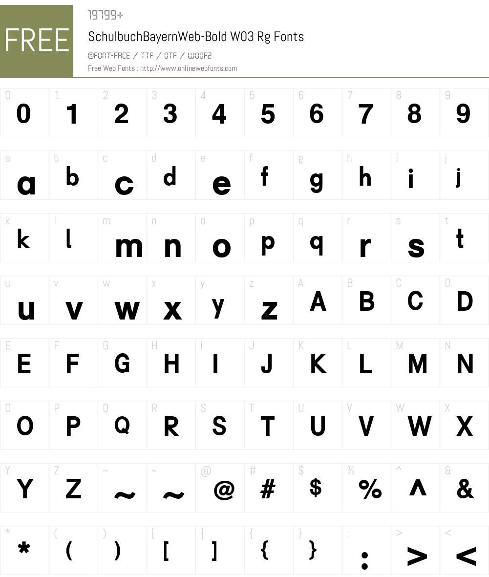 SchulbuchBayernWeb-BoldW03 Font Screenshots