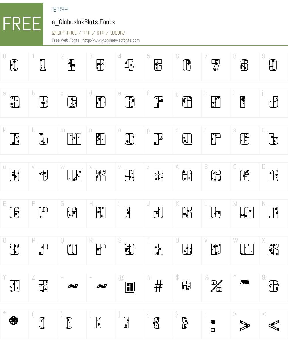 a_GlobusInkBlots Font Screenshots
