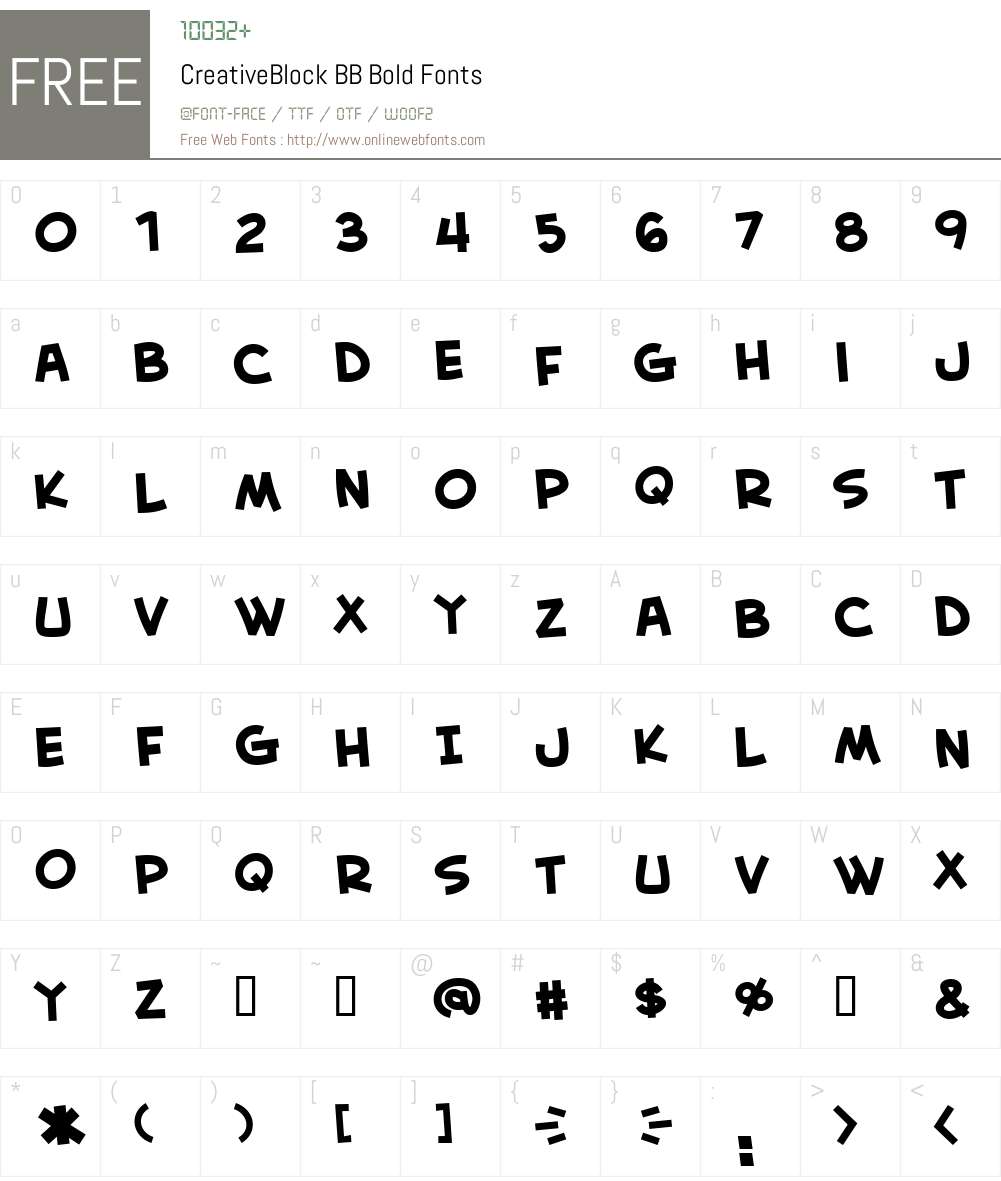 CreativeBlock BB Font Screenshots