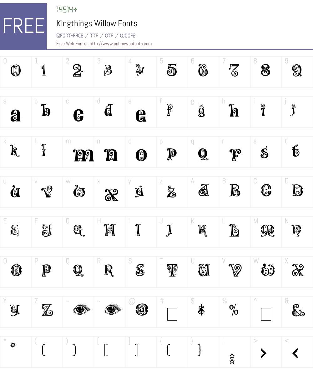 Kingthings Willow Font Screenshots