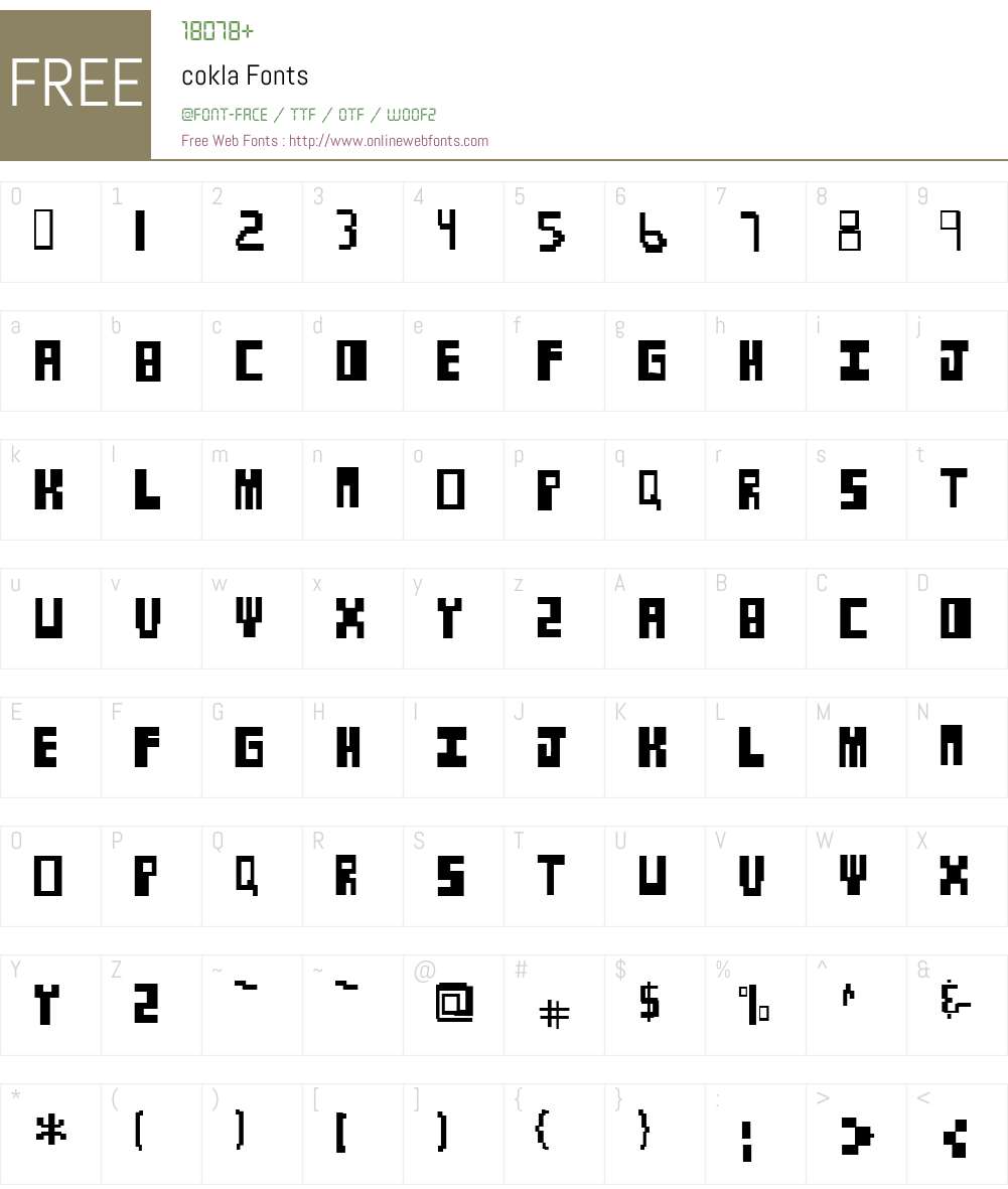 cokla Font Screenshots
