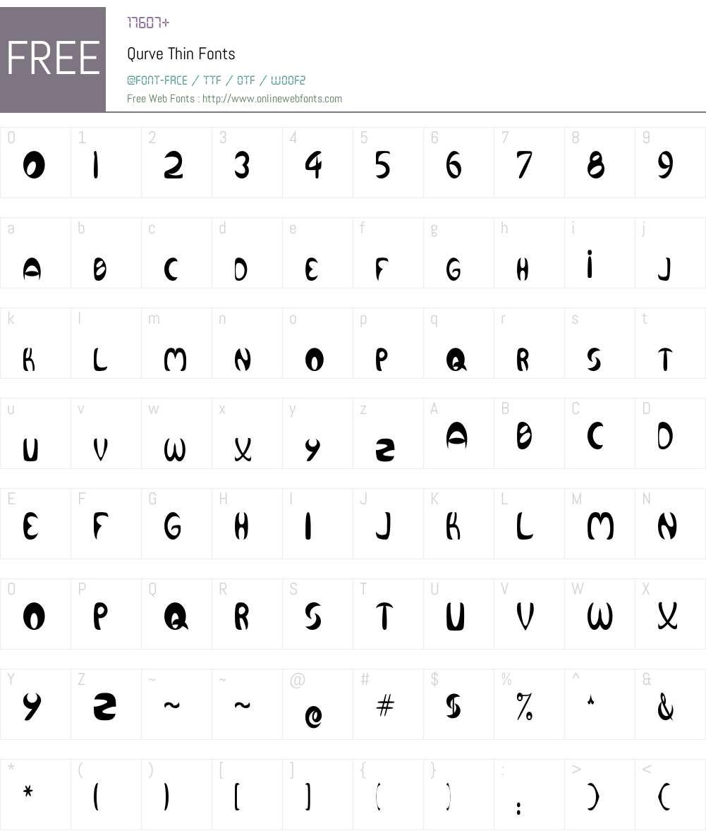 Qurve Thin Font Screenshots