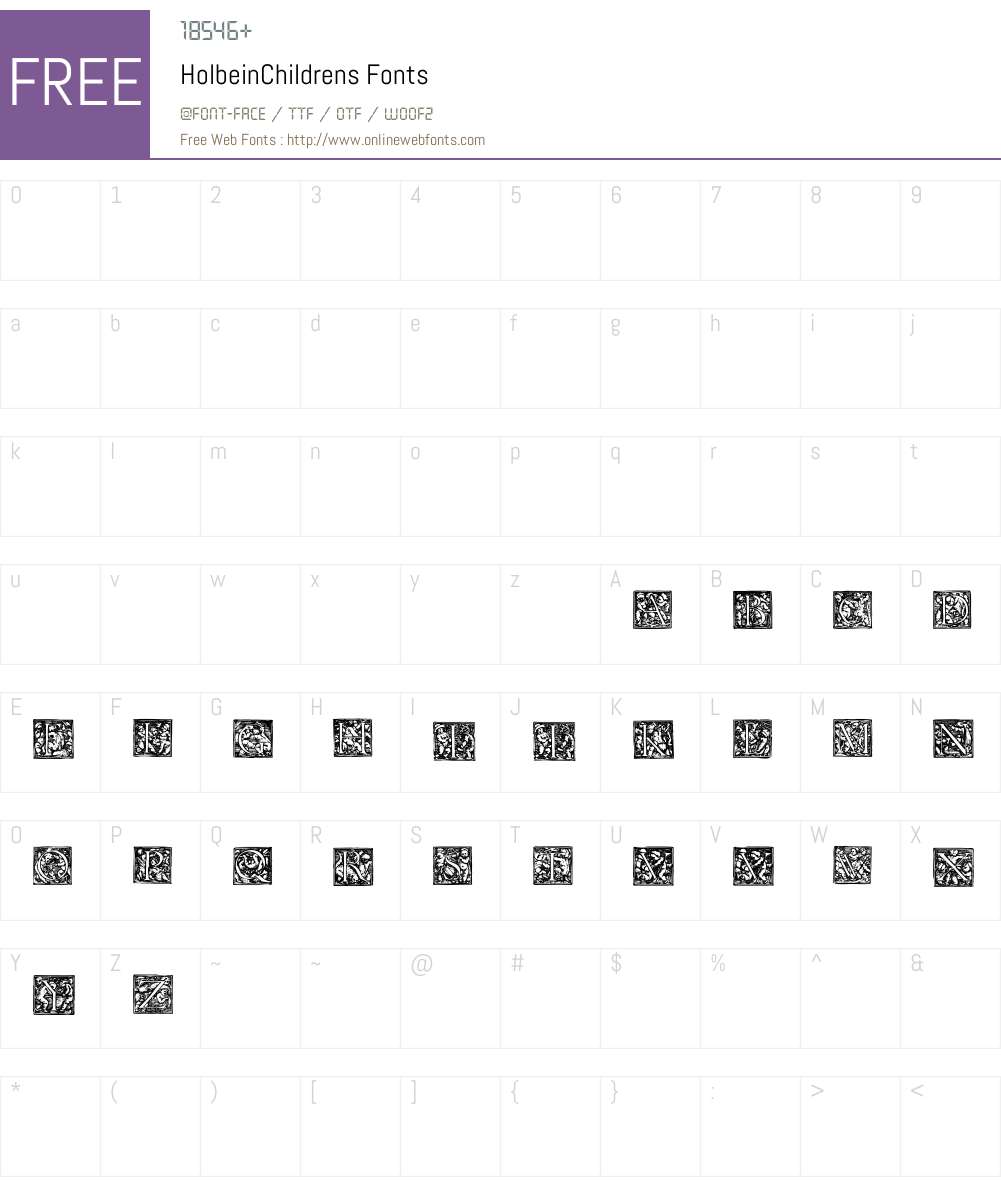 HolbeinChildrens Font Screenshots