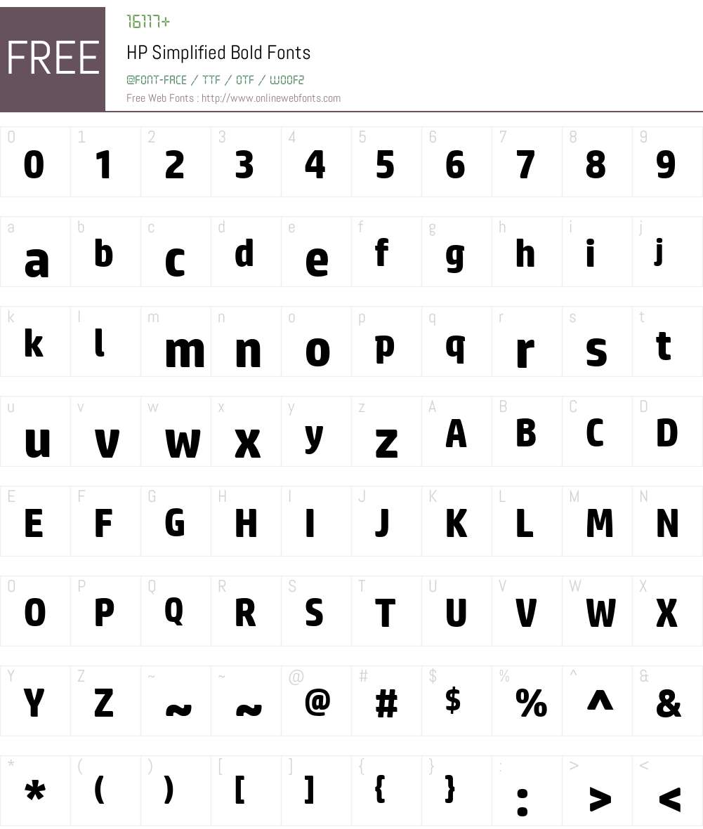 HP Simplified Font Screenshots