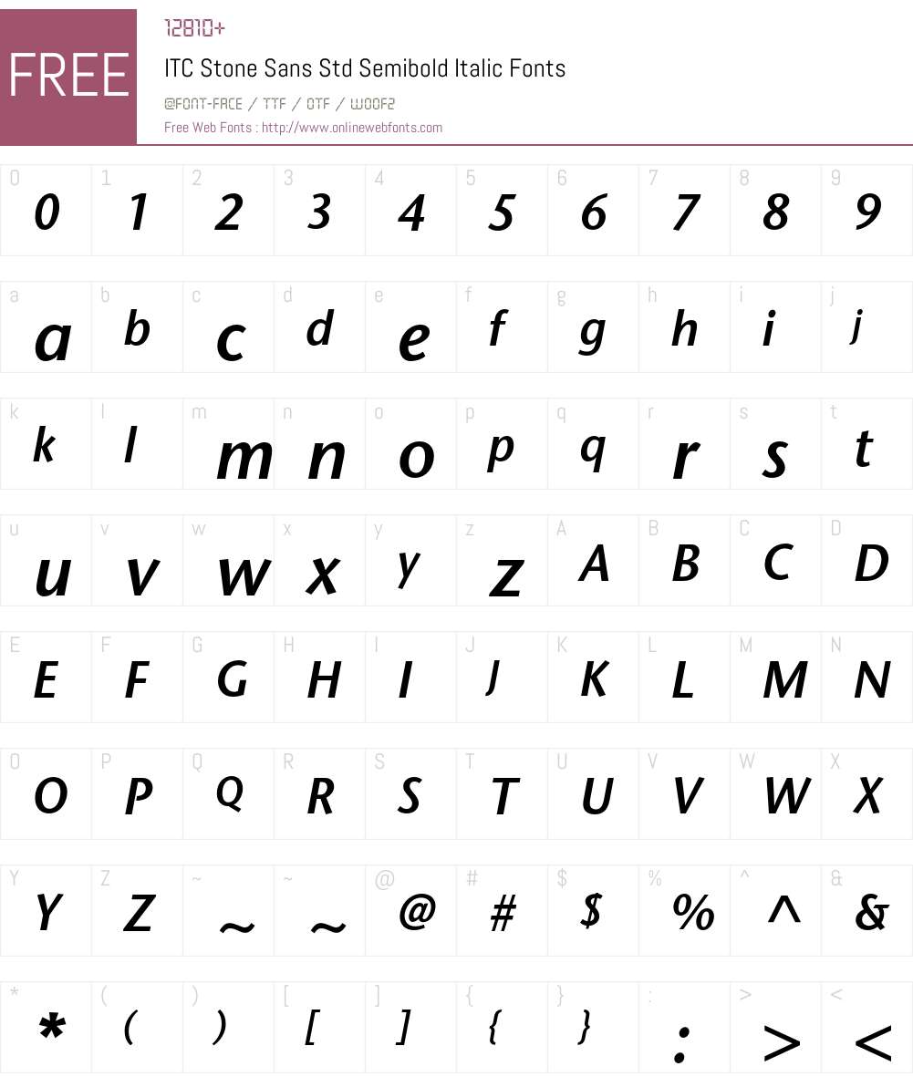 ITC Stone Sans Std Font Screenshots