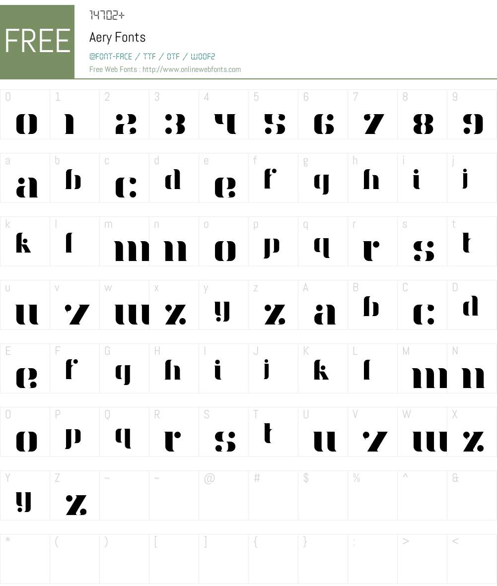 Aery Font Screenshots