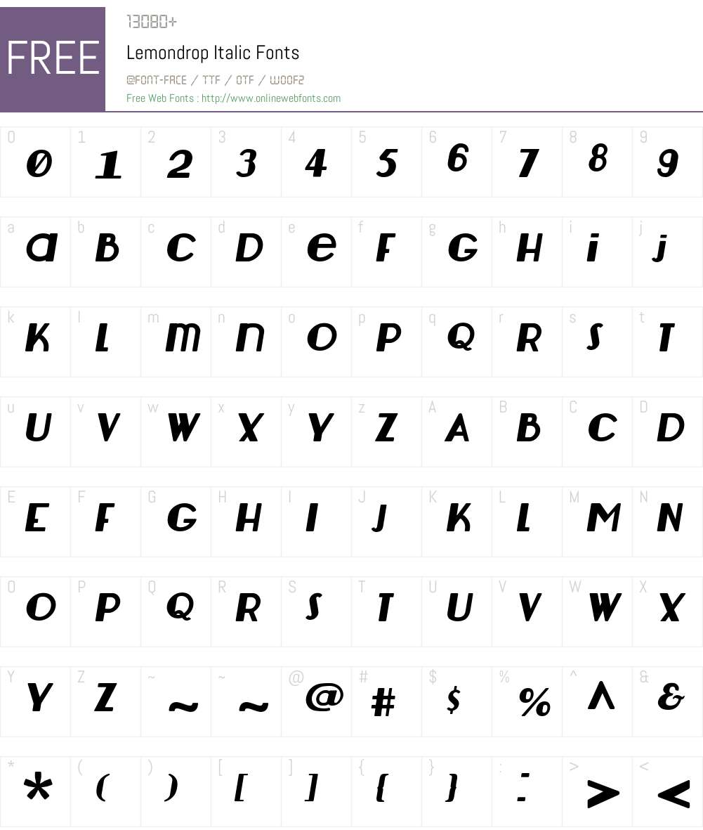 Lemondrop Font Screenshots