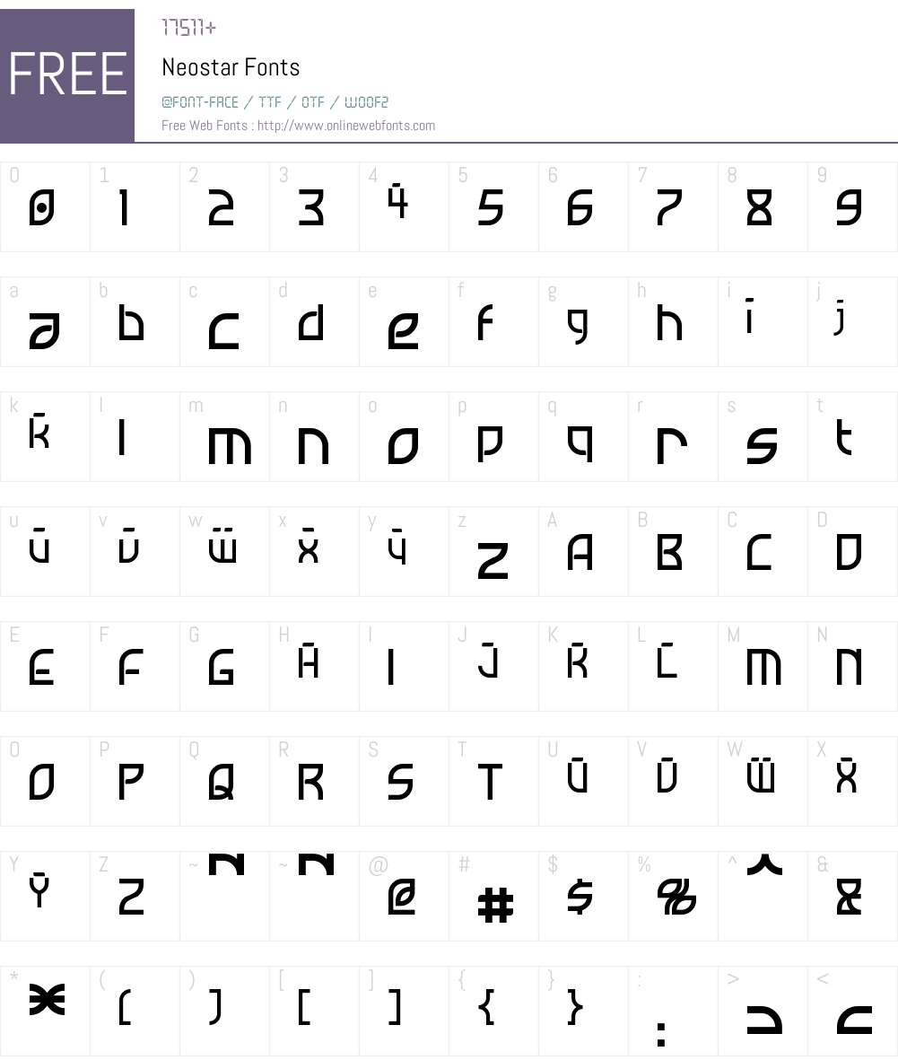 Neostar Font Screenshots