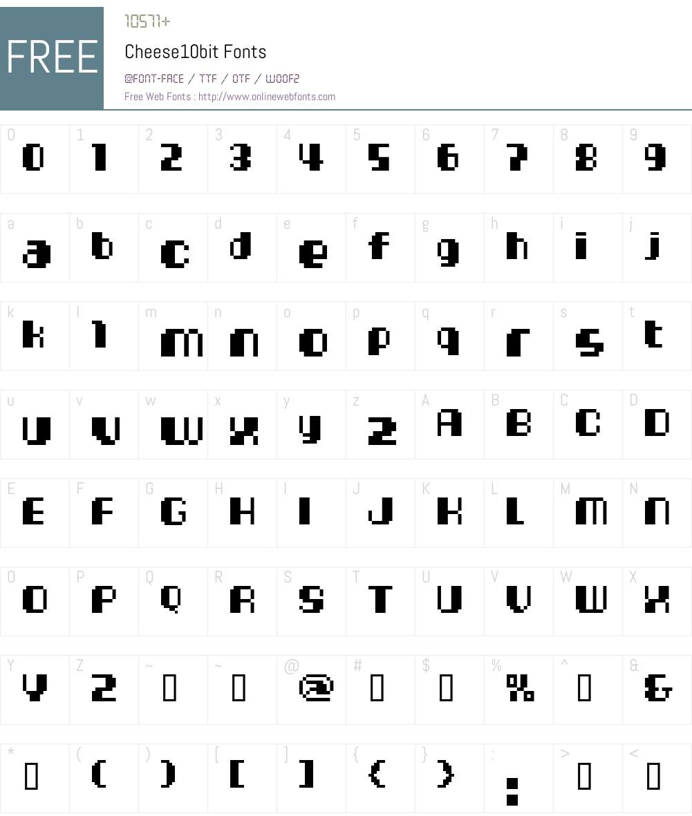 Cheese10bit Font Screenshots