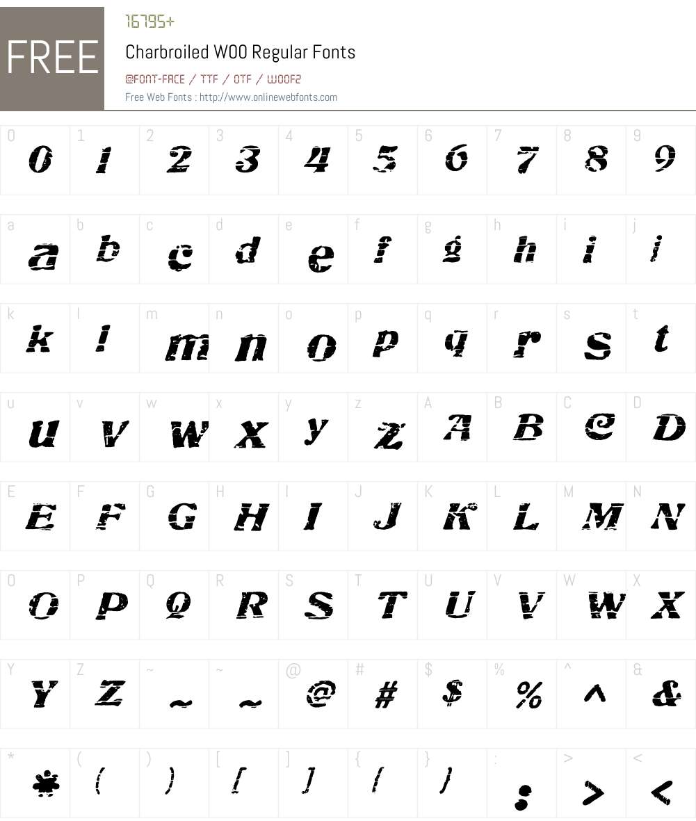 CharbroiledW00-Regular Font Screenshots