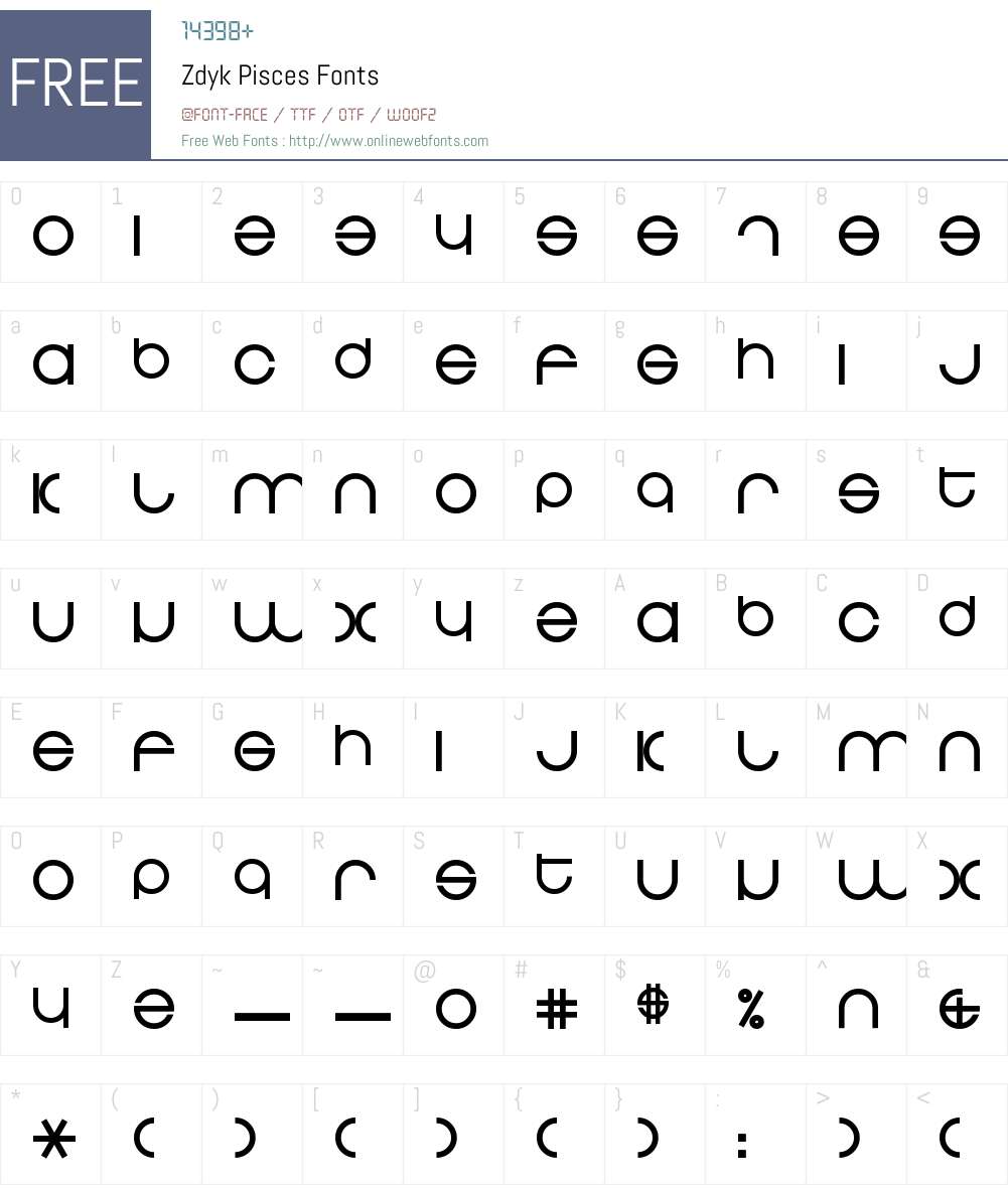 Zdyk Pisces Font Screenshots