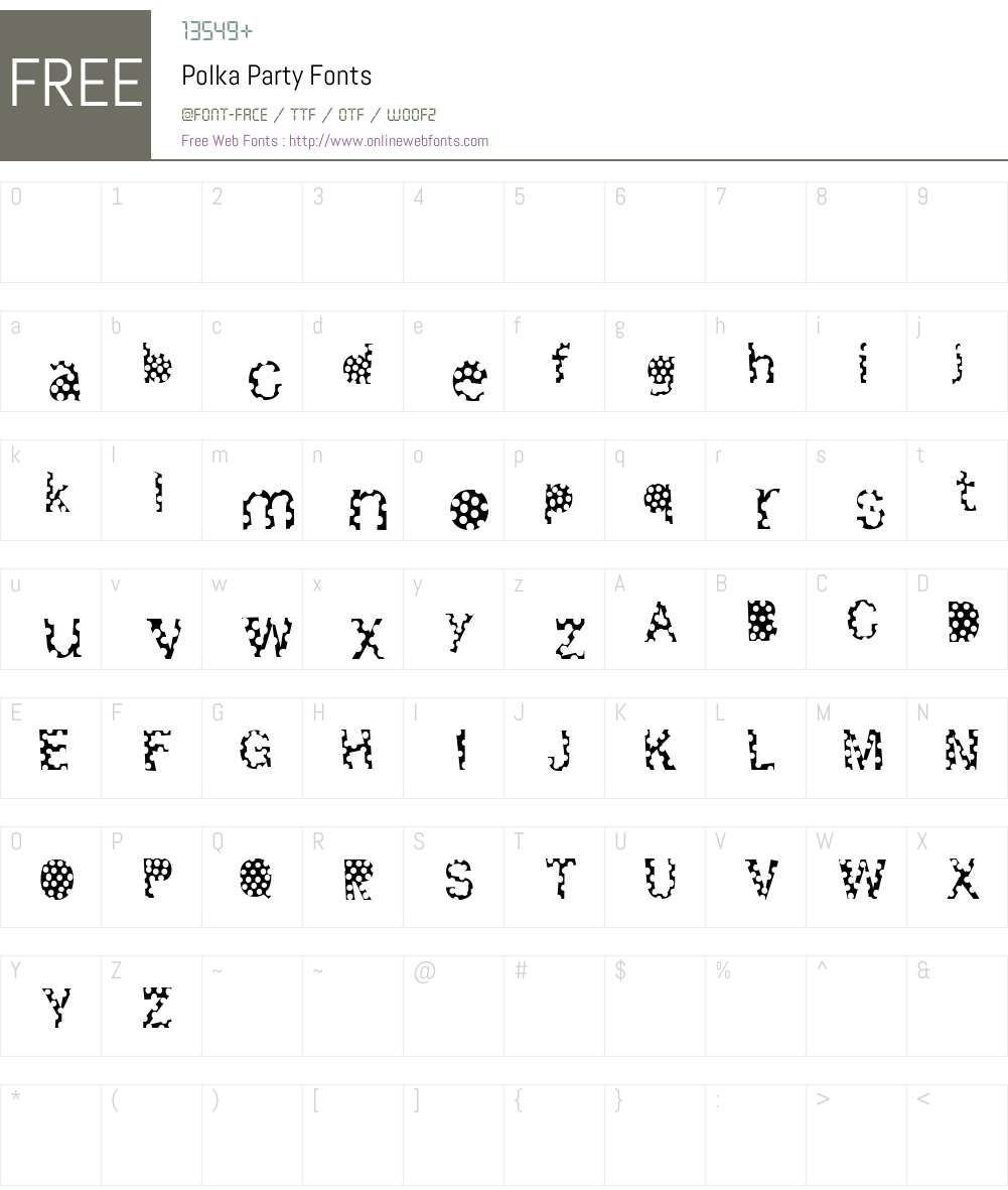 Polka Party Font Screenshots