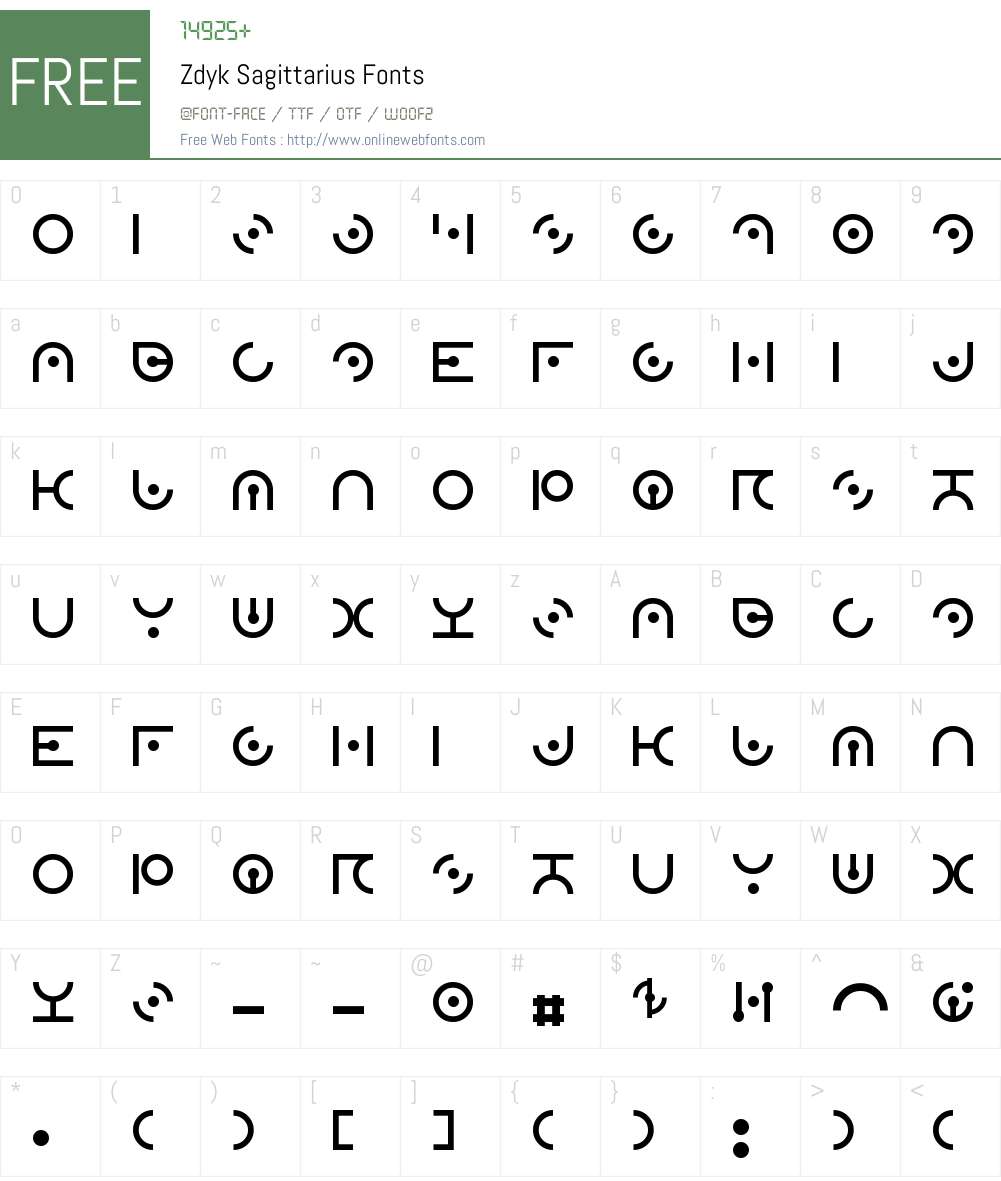 Zdyk Sagittarius Font Screenshots