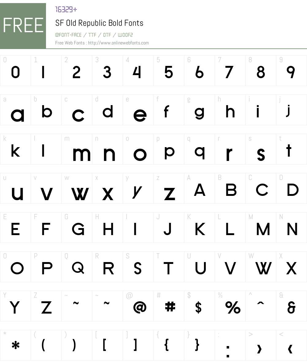 SF Old Republic Font Screenshots