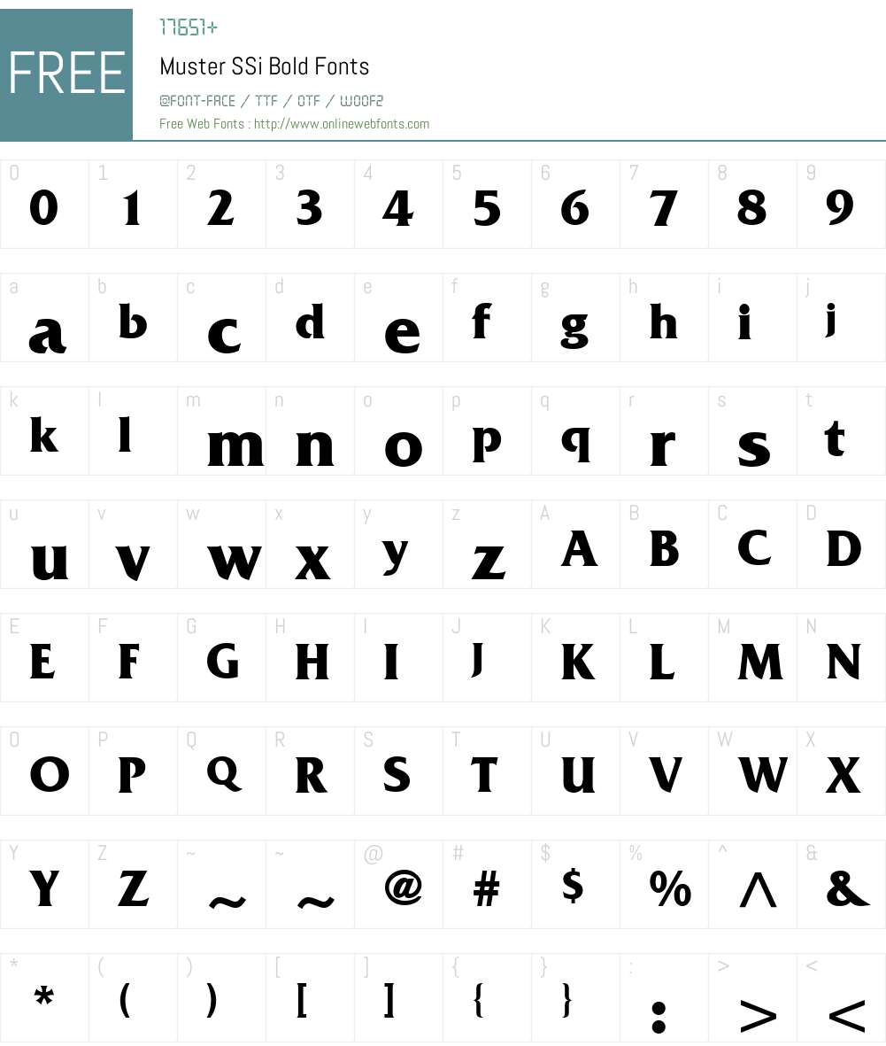 Muster SSi Font Screenshots
