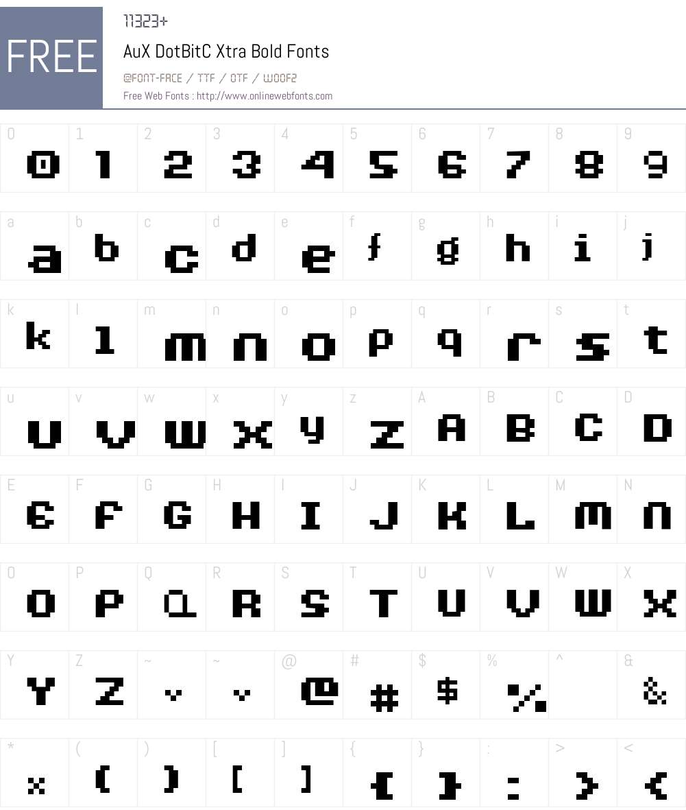 AuX DotBitC Xtra Bold Font Screenshots