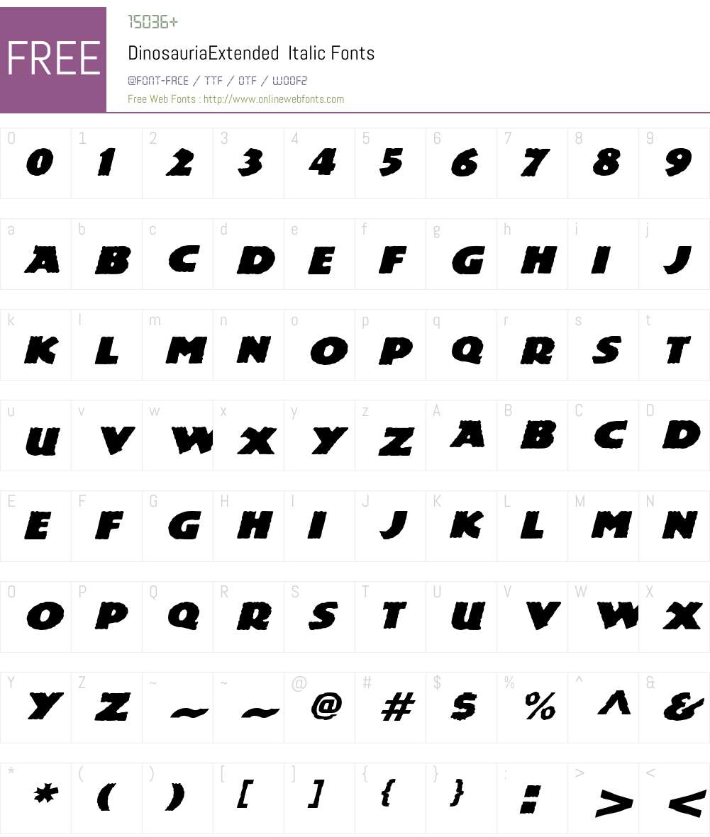 DinosauriaExtended Font Screenshots