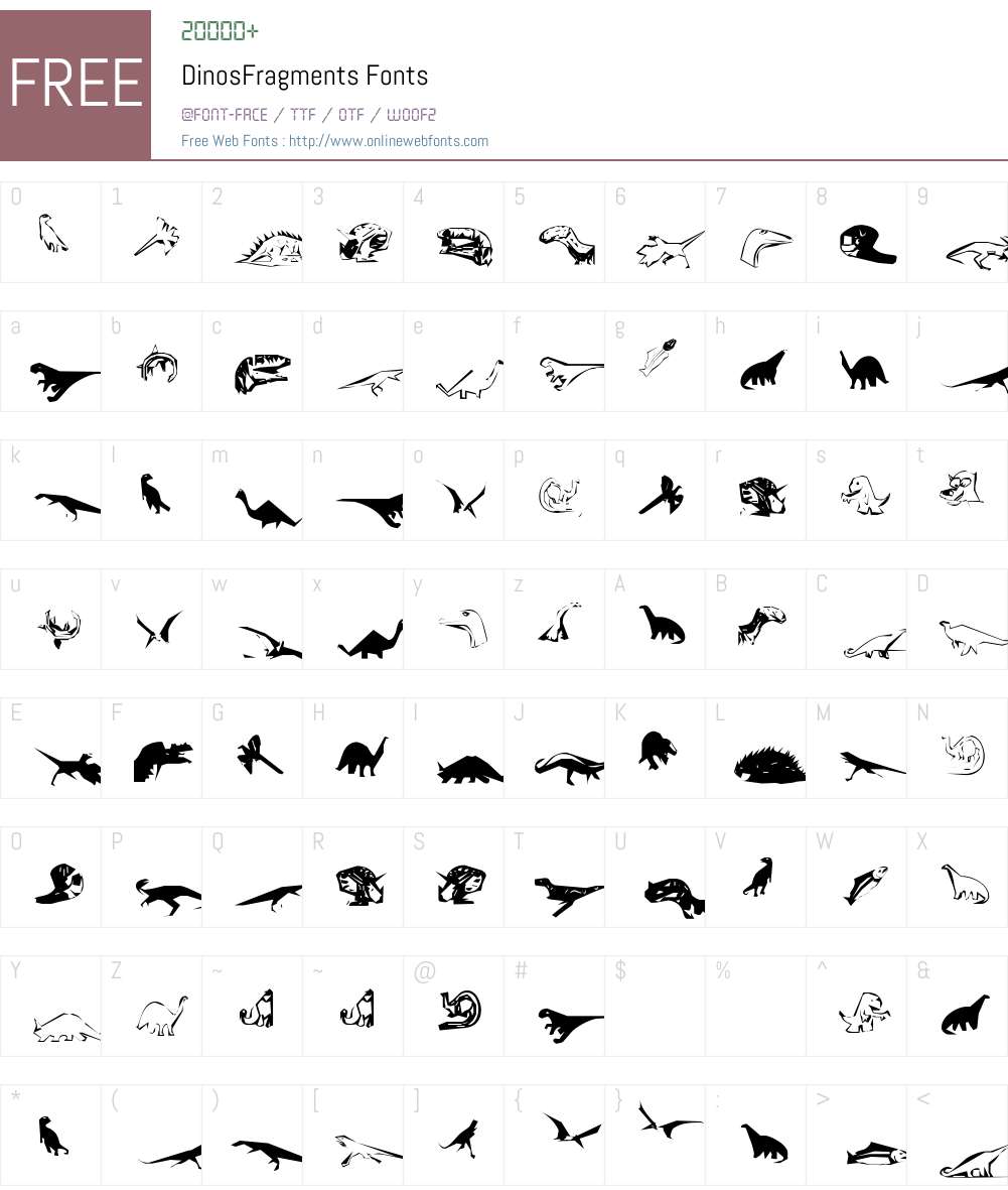 DinosFragments Font Screenshots