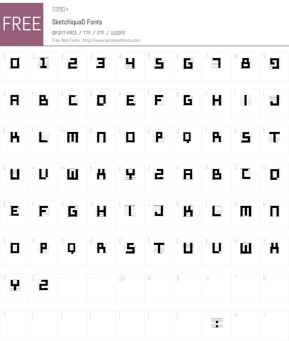 SketchiquaD Font Screenshots