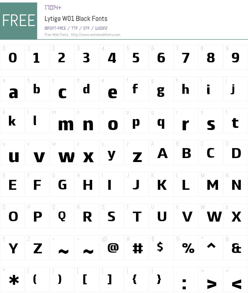 LytigaW01-Black Font Screenshots