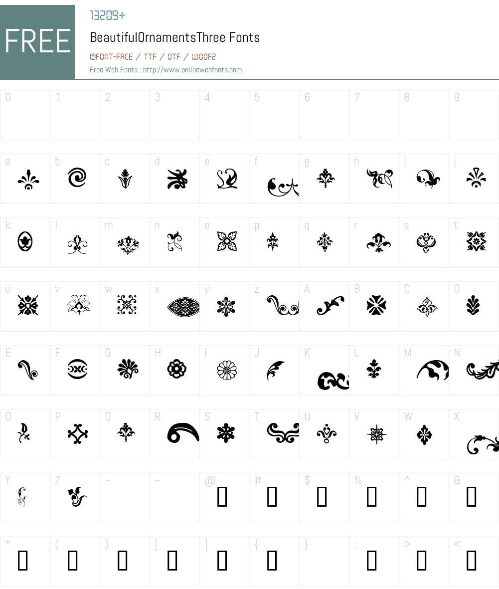 BeautifulOrnamentsThree Font Screenshots