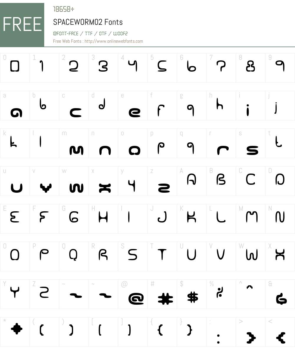 SPACEWORM02 Font Screenshots