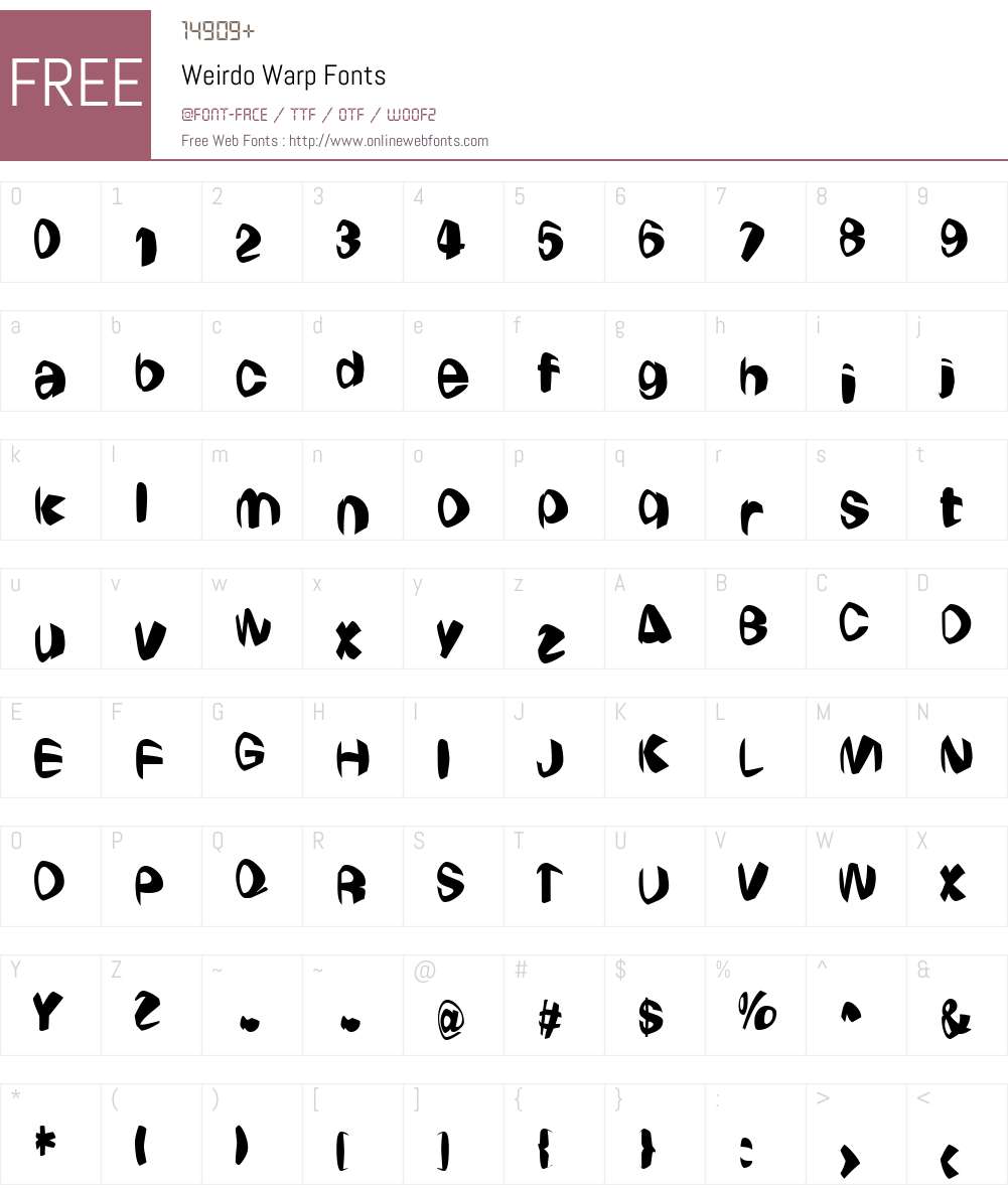 Weirdo Warp Font Screenshots