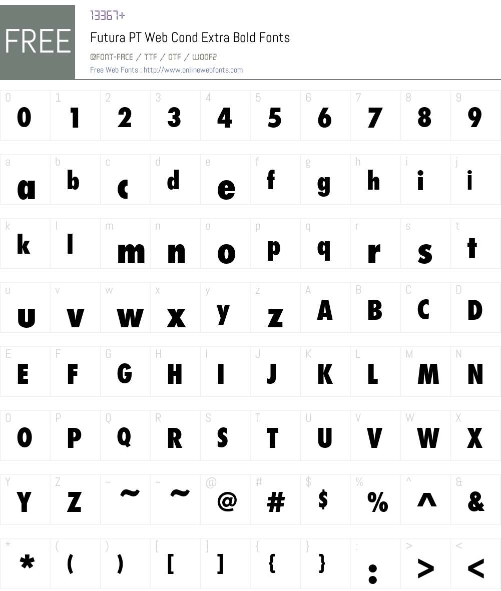 Futura PT Web Cond Extra Bold Font Screenshots