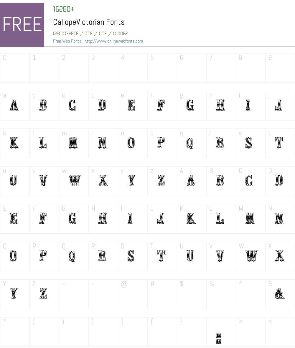 Caliope Font Screenshots