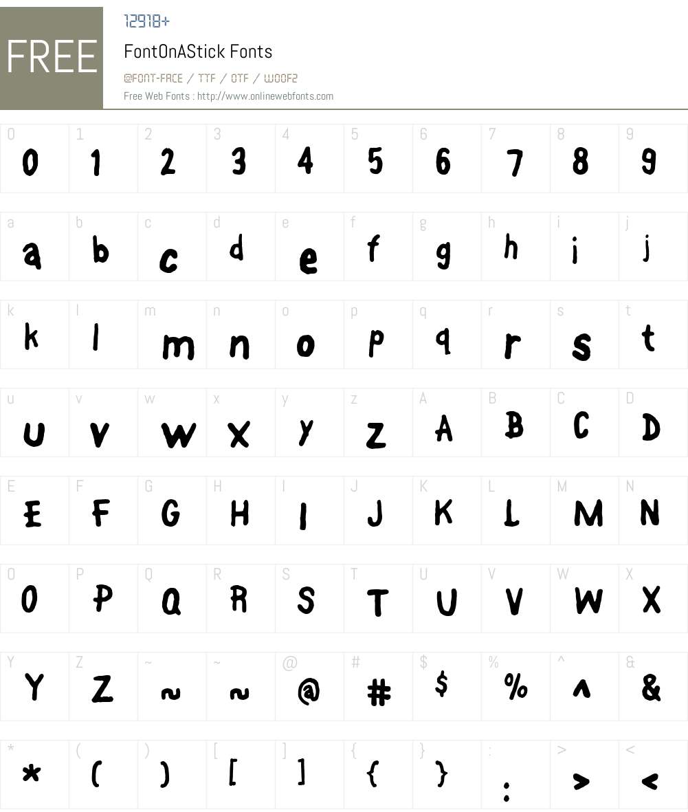FontOnAStick Font Screenshots