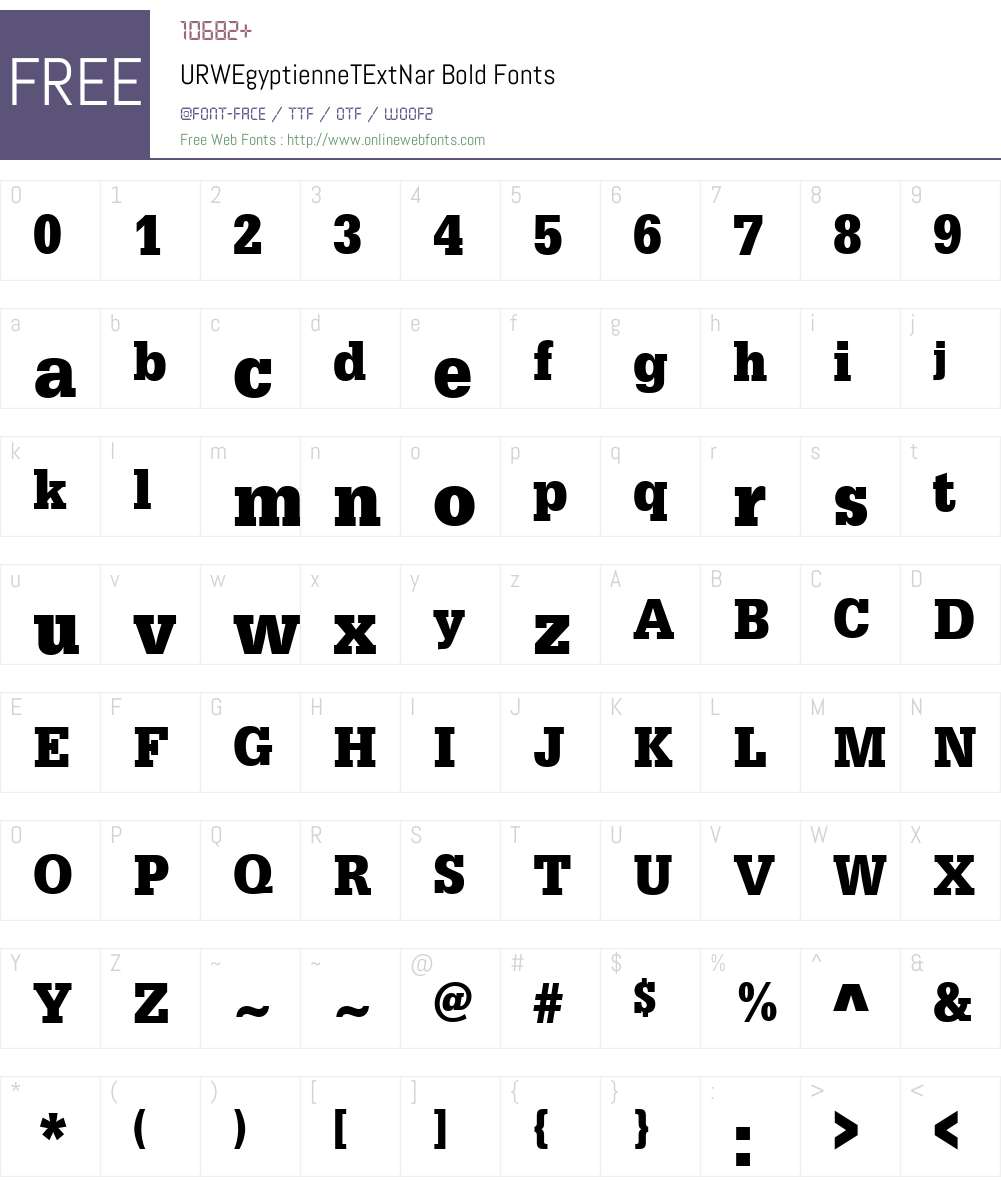 URWEgyptienneTExtNar Font Screenshots