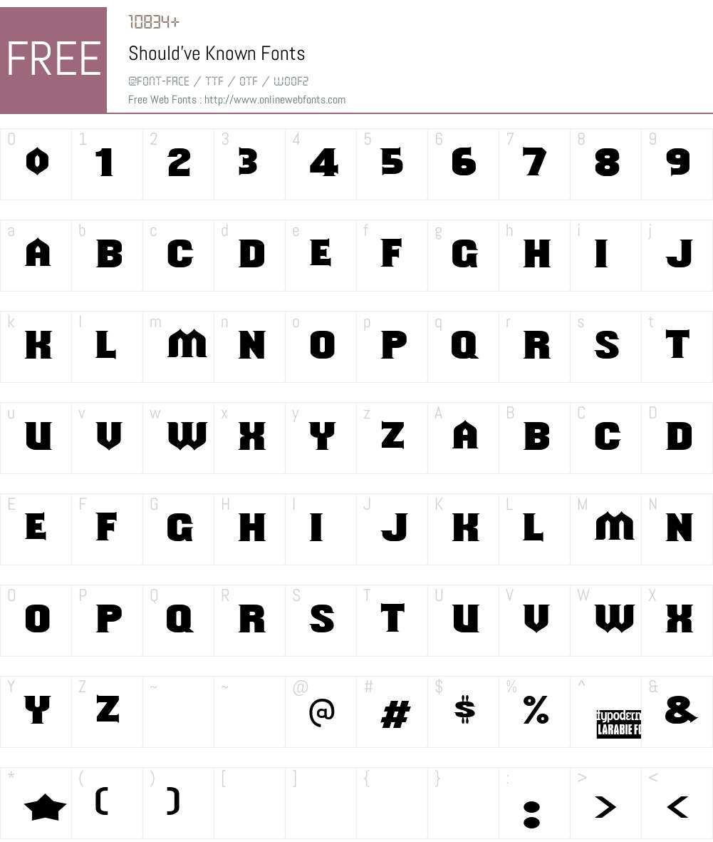 Should've Known Font Screenshots