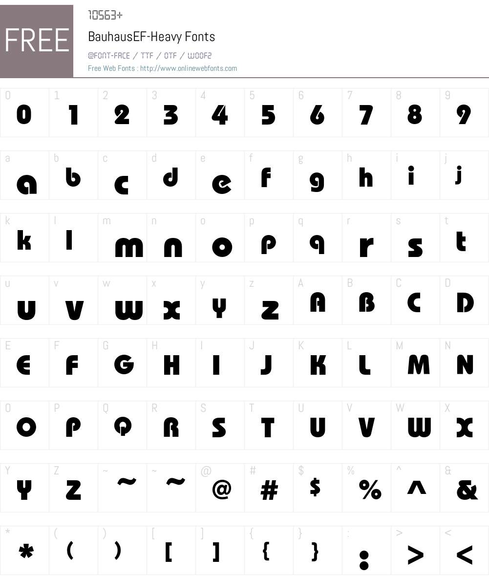 BauhausEF-Heavy Font Screenshots