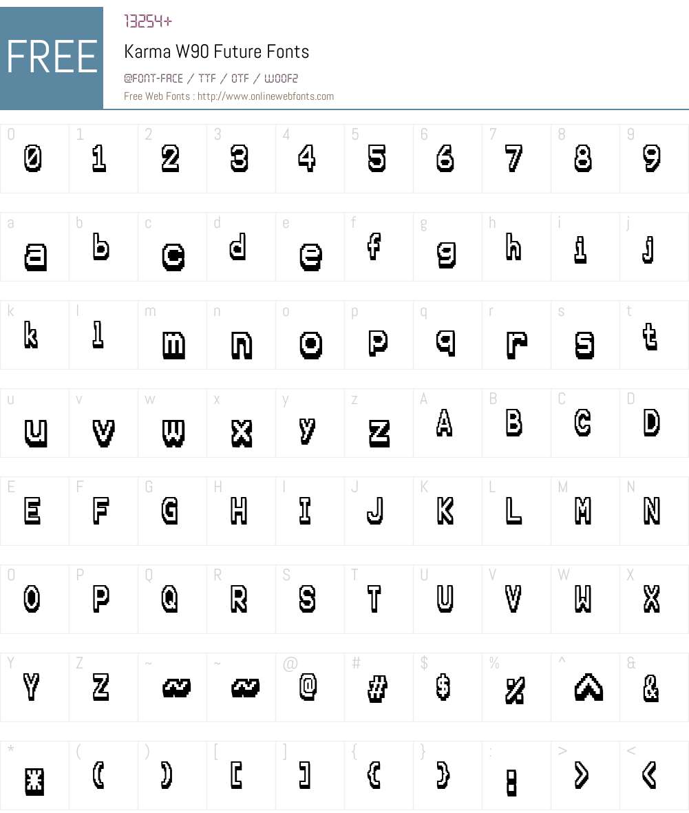 KarmaW90-Future Font Screenshots