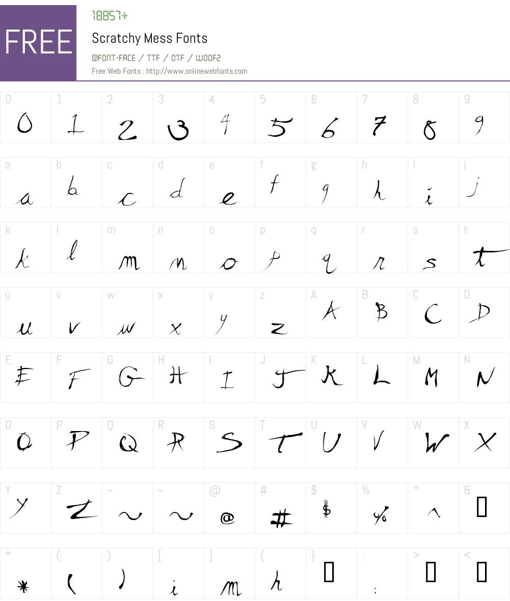 Scratchy Mess Font Screenshots