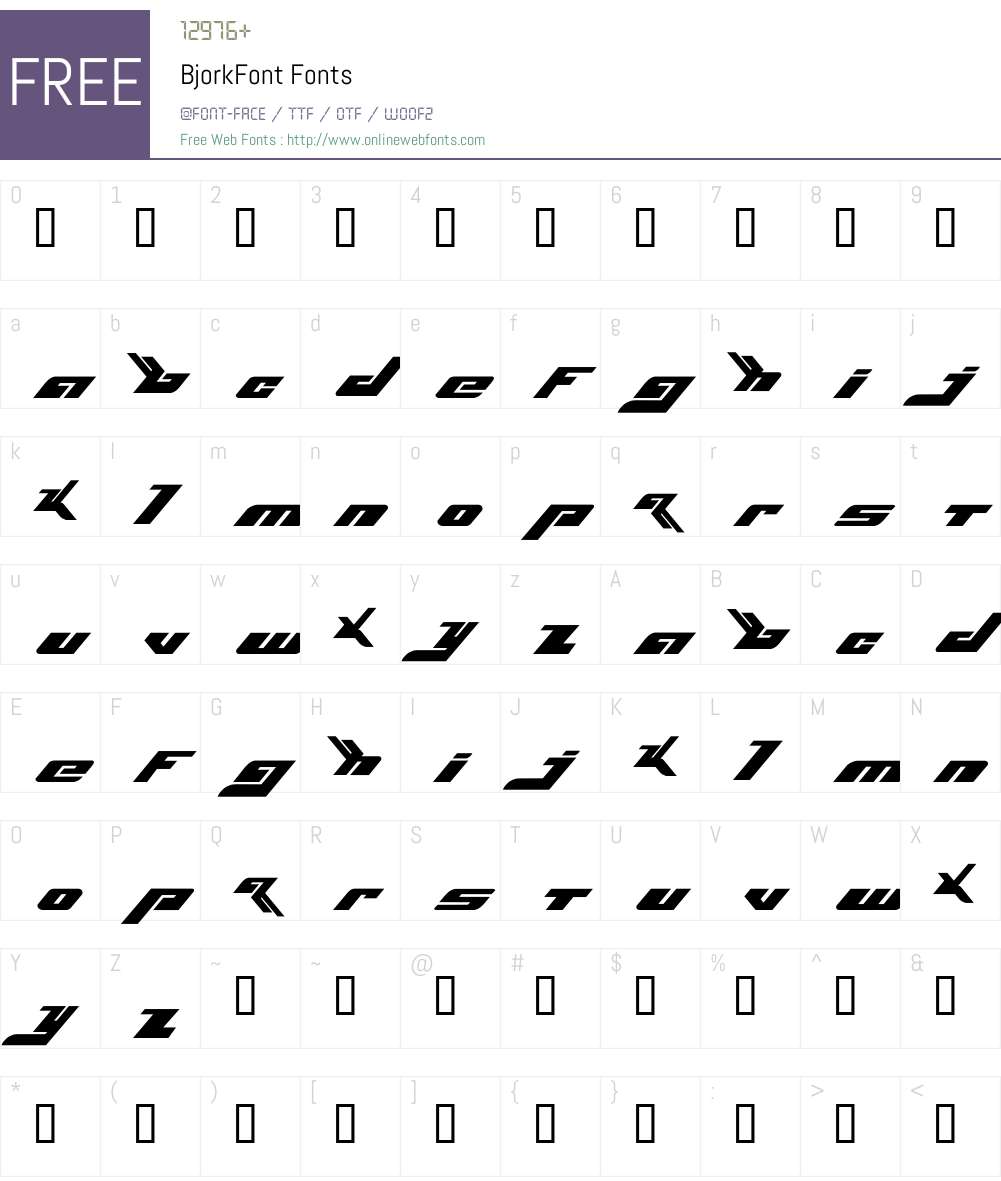 BjorkFont Font Screenshots
