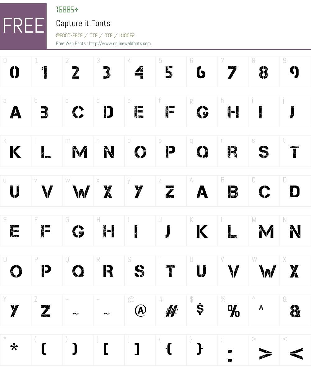 Capture it Font Screenshots
