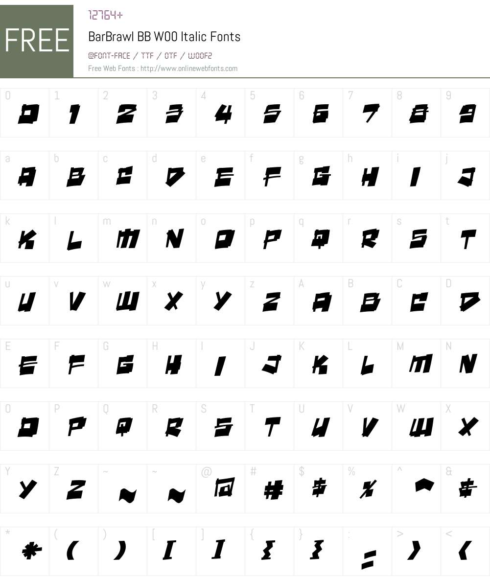 BarBrawl BB Font Screenshots