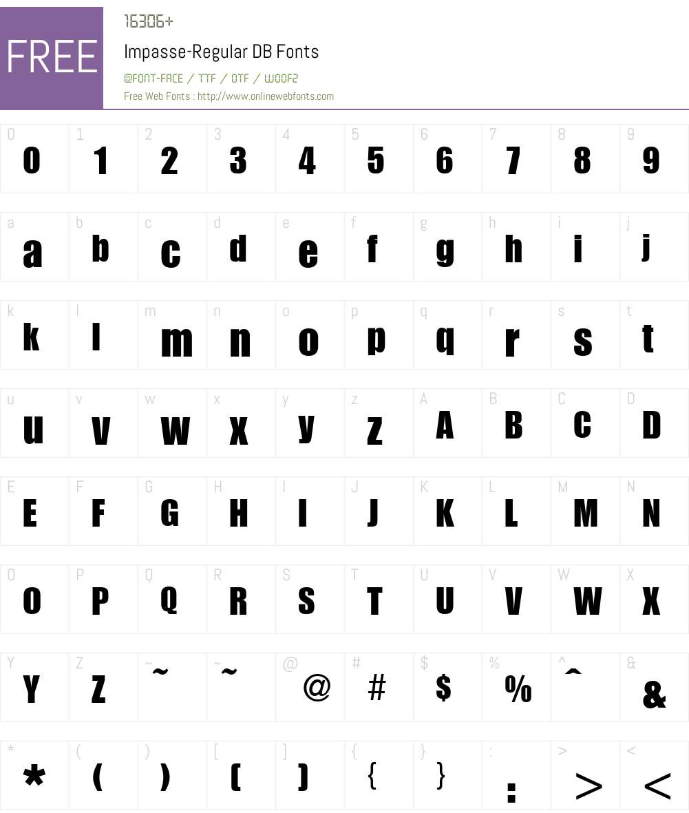 Impasse DB Font Screenshots